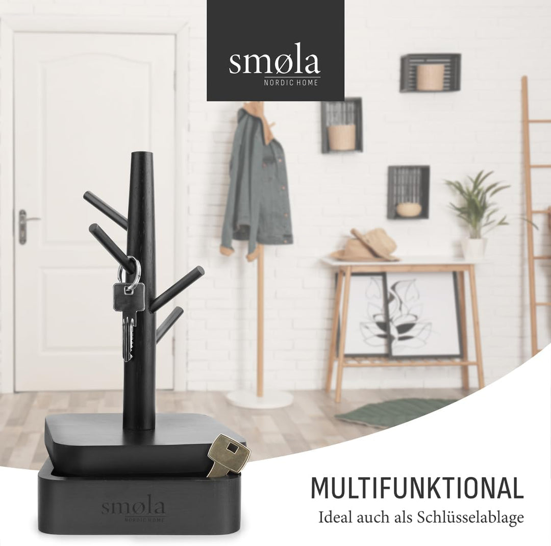 Schmuckbaum Schwarz aus Holz - 4 Ebenen mit Aufbewahrungsbox - Schmuck Organizer, Schmuckständer für