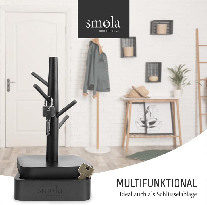 Schmuckbaum Schwarz aus Holz - 4 Ebenen mit Aufbewahrungsbox - Schmuck Organizer, Schmuckständer für