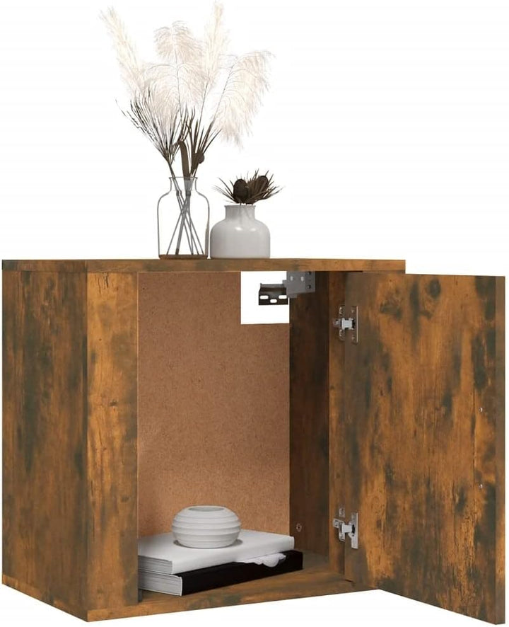 WIFESE Wand-Nachttische 2 STK. Räuchereiche 50x30x47 cm Nachtschrank Nachtkästchen Bedside Table Nig