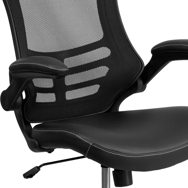 Flash Furniture Bürostuhl mit mittelhoher Rückenlehne – Ergonomischer Schreibtischstuhl mit hochklap