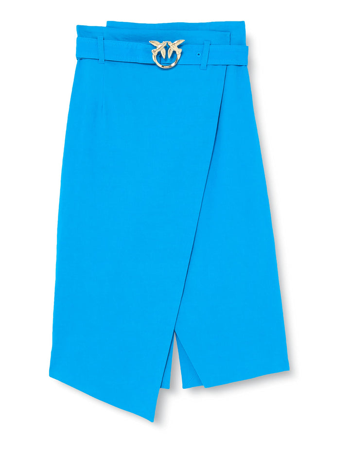 Pinko Damen IVRA Gonna LINO Stretch Con FI Rock, F71_BLU DIRETTORIO, 36