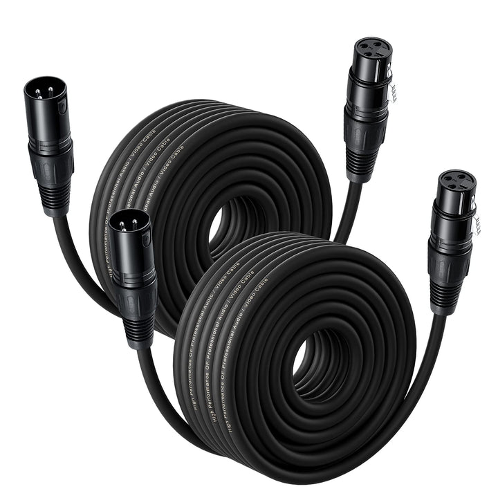 NUOSIYA XLR Kabel 20m 2Pack Symmetrisches Mikrofonkabel, XLR-Stecker auf Buchse, Verlängerungskabel