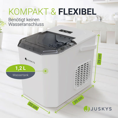 Juskys Eiswürfelmaschine IceOracle - Cocktail Eiswürfel in 6-13 min - Mini Eiswürfelbereiter für 12