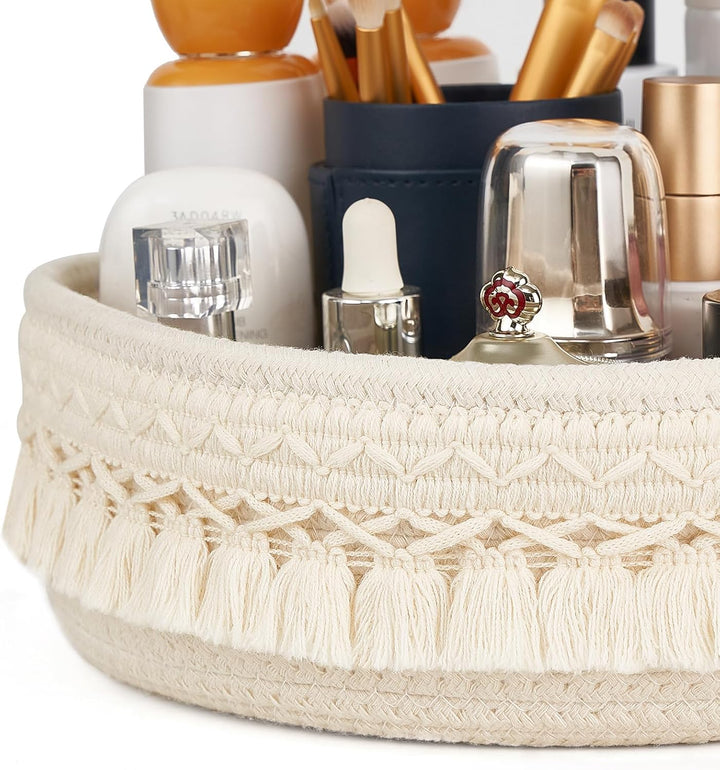 Mkono Make-up Halter Organizer Makrame Dekorativer Gewebter Seilkorb Boho Decor Kosmetik Schreibtisc
