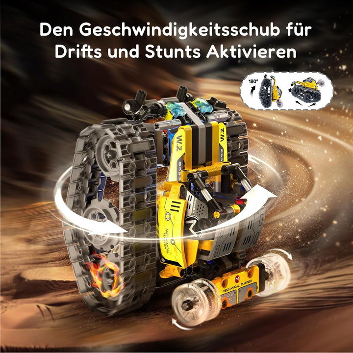 IKUPER Roboter Kinder für Jungen, 4-in-1 Roboter Programmierbar mit App & Fernsteuerung, Technik Rob
