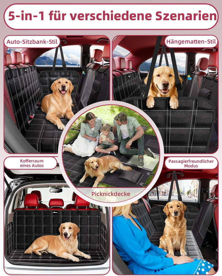 Hundedecke Auto Rückbank 100% Wasserdicht Kratzfeste Autoschondecke Hund Rücksitz mit Seitenschutz u