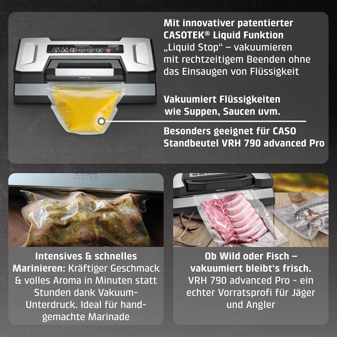 CASO VRH 790 advanced Pro, Manuell - Vakuumierer - bis zu 200 Vakuumiervorgänge non-stop, mit patent