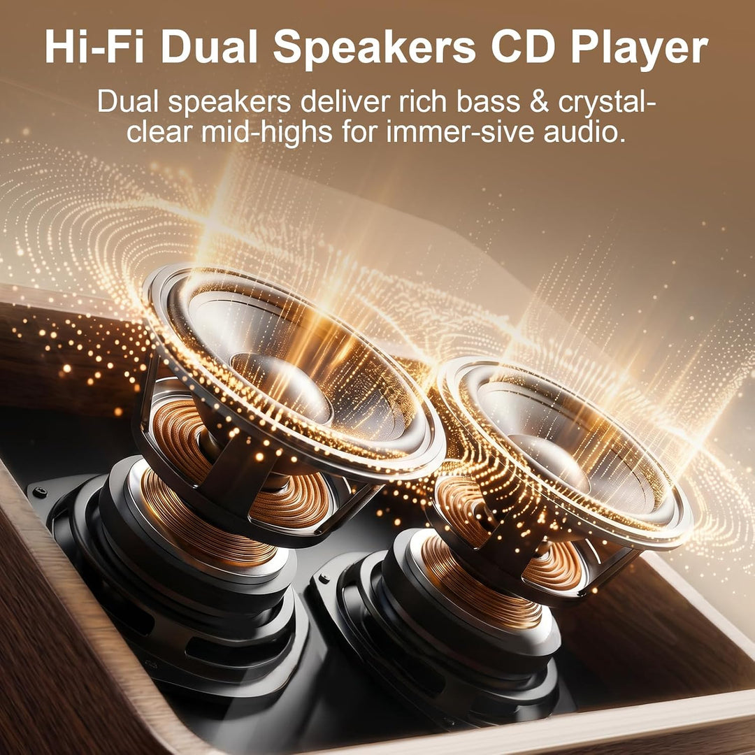 Gueray Tragbarer CD Player Bluetooth CD-Player mit Lautsprecher & Radio & Fernbedienung Unterstützt