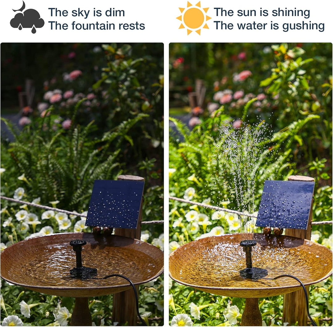 AISITIN Solar Springbrunnen für Aussen 1.5W DIY Solarbrunnen für Draussen 2025 Upgrade Solarpumpe mi