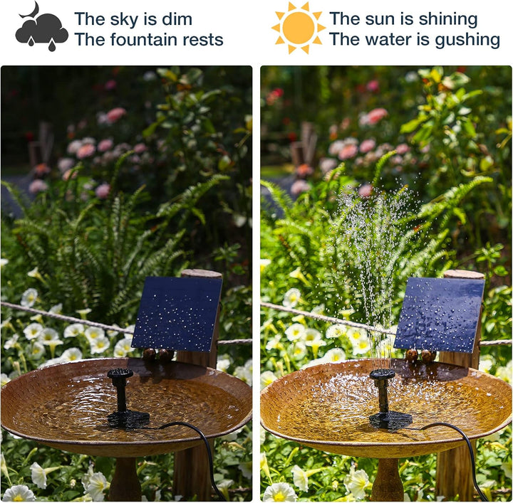 AISITIN Solar Springbrunnen für Aussen 1.5W DIY Solarbrunnen für Draussen 2025 Upgrade Solarpumpe mi