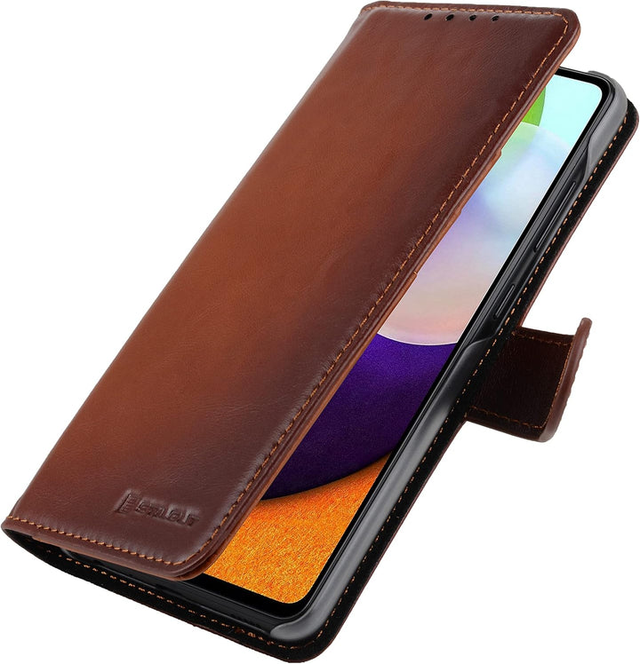 StilGut Talis kompatibel mit Samsung Galaxy A72 Hülle mit Kartenfach aus Leder, Wallet Case, Lederhü