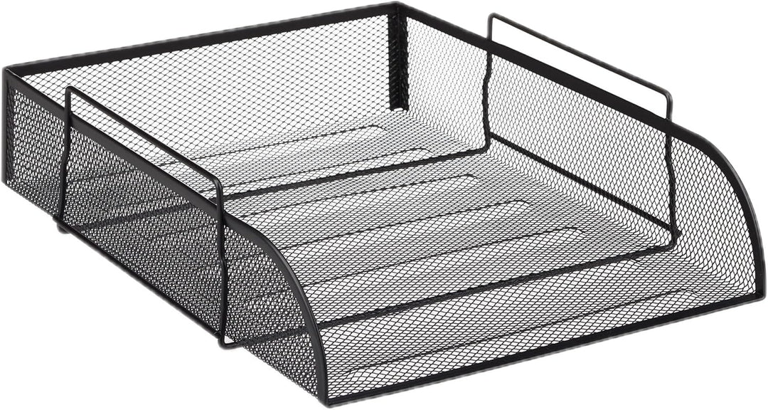 5 x stapelbare Dokumentenablage, Büro Briefablage aus Metall für DIN A4, Schreibtischablage BxT 26x3
