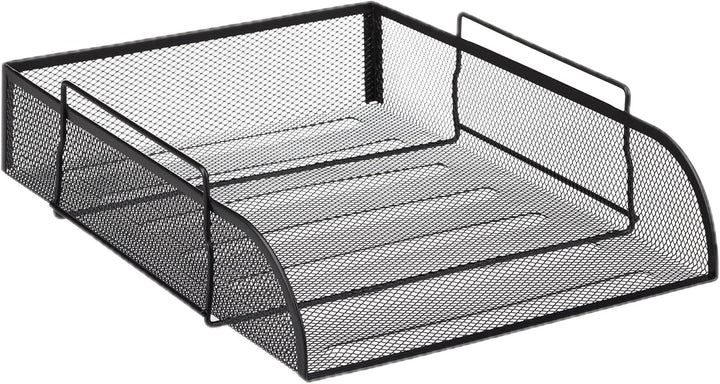 5 x stapelbare Dokumentenablage, Büro Briefablage aus Metall für DIN A4, Schreibtischablage BxT 26x3