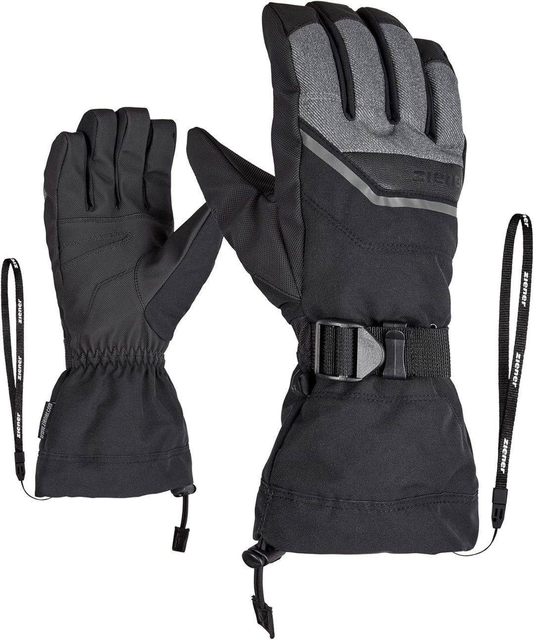Ziener Gillian As Ski-Handschuhe/Wintersport, Wasserdicht, Atmungsaktiv 10.5 grey denim, 10.5 grey d