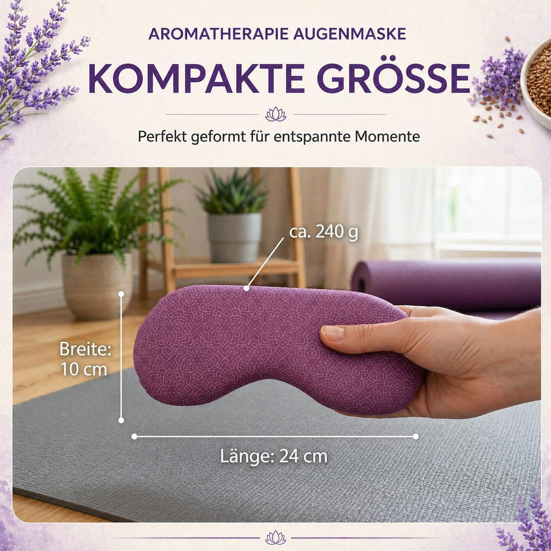 Yosana Augenkissen mit Leinsamen &amp; Lavendel Füllung I Waschbarer Baumwollbezug I Augenmaske zur Ents