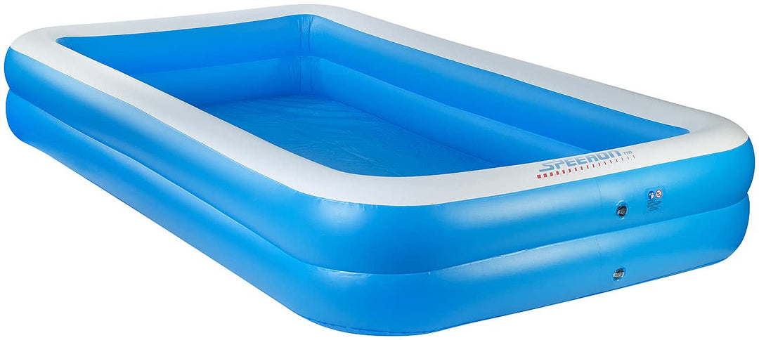 Speeron Swimmingpool: Aufblasbares Jumbo-Planschbecken, 305 x 183 x 51 cm, blau-weiss (Pools, Kinder
