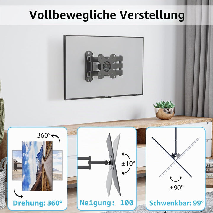 BONTEC PC Monitor Wandhalterung TV Wandhalterung Schwenkbar/Neigbar für 13-30 Zoll Plasma Curved Mon