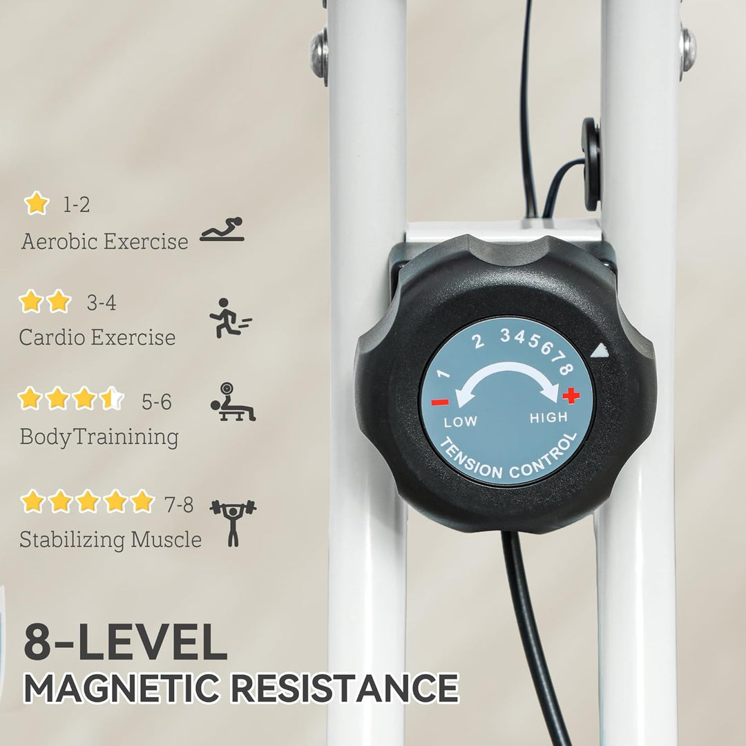 HOMCOM Faltbarer Heimtrainer - Zusammenarbeit Aosom.de x FFHandball - 8 Widerstandsstufen magnetisch