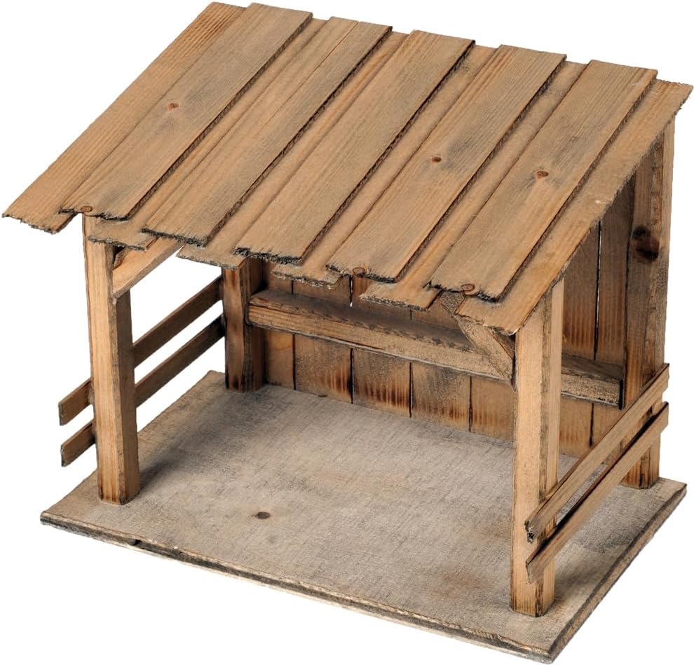 FADEDA Stall Hammersee/Höhe:21 cm/handbemalt/detailgetreue Krippen Figuren - Weihnachten Tisch Dekor