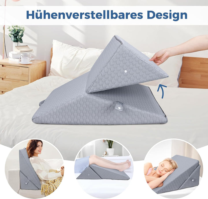 INFANZIA Verstellbares Keilkissen, Hochdichteschaum Lesekissen für Bett und Sofa, Ergonomisches Kopf