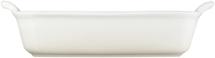 Le Creuset Rechteckige Auflaufform Tradition aus Steinzeug, 26 cm, 2.4 Liter, Meringue, 711022671600