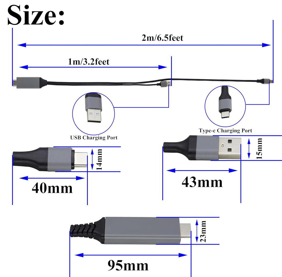 zdyCGTime 2-in-1 USB Typ C 3.1 Stecker und USB 2.0 A Stecker auf HDMI Stecker 4K@30HzHDTV Video- und
