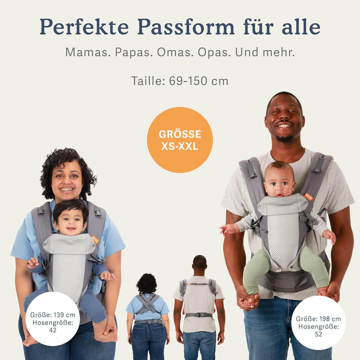 Beco Gemini Babytrage von Neugeborenem bis Kleinkind | Ergonomische Babytrage für Babys 3,2–15,8 kg