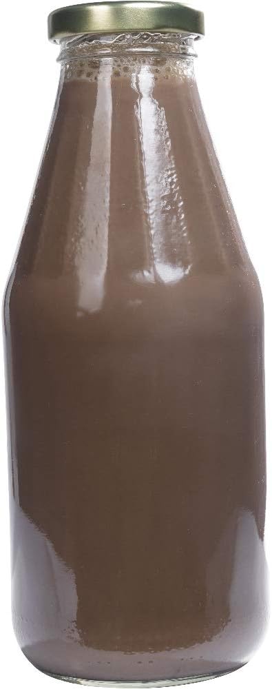 mikken 12 x Glasflasche 500 ml, Flasche mit Schraubverschluss gold inkl. Trichter