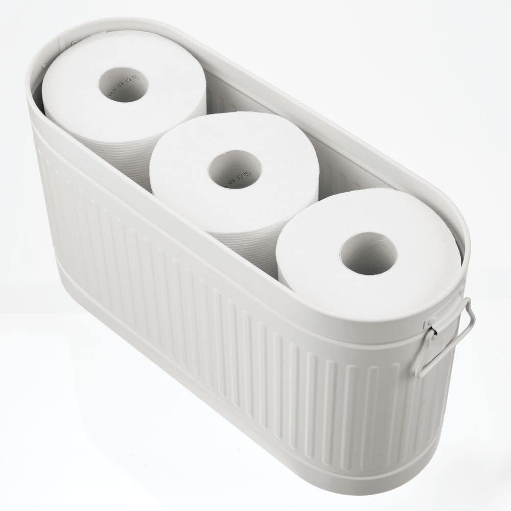 mDesign Ersatzrollenhalter für 6 Rollen Toilettenpapier – geräumiger Klopapierhalter im Retro-Design