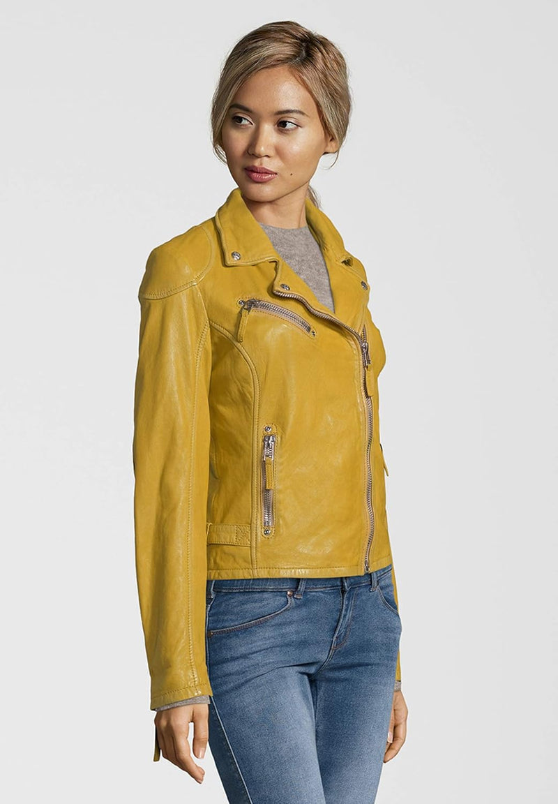 Gipsy Damen Lederjacke PGG LABAGV Reverskragen S Gelb, S Gelb