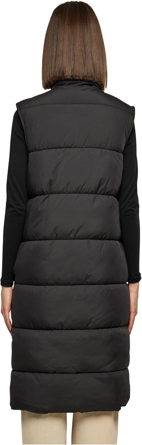 Urban Classics Damen Ladies Long Puffer Vest S Schwarz, S Schwarz