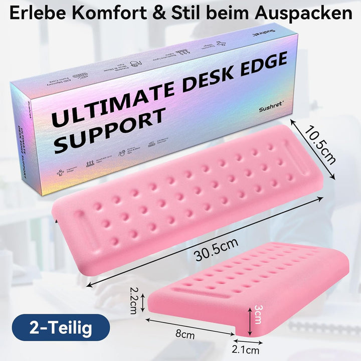 Sushret L-förmige Armauflage für Schreibtischkante, 2er Set Memory-Schaum Handgelenkauflage & Ellbog