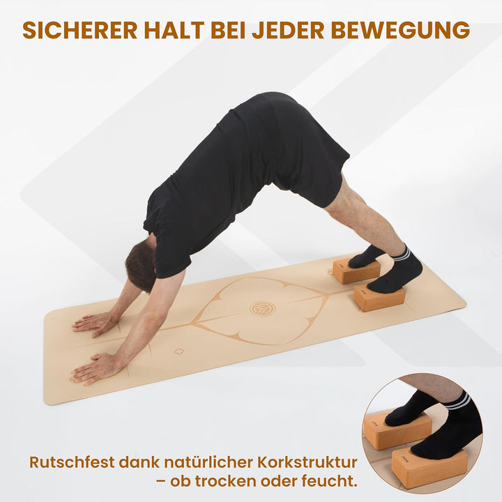 Yoga Block in Deutschland Entwickelt – Ergonomische &amp; Griffige Yogablöcke – Rutschfeste Pilates Blöc