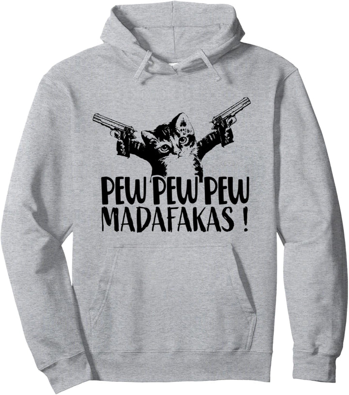 Cat Pew Pew Madafakas Vintage Crazy Cat lustige Katze Pullover Hoodie