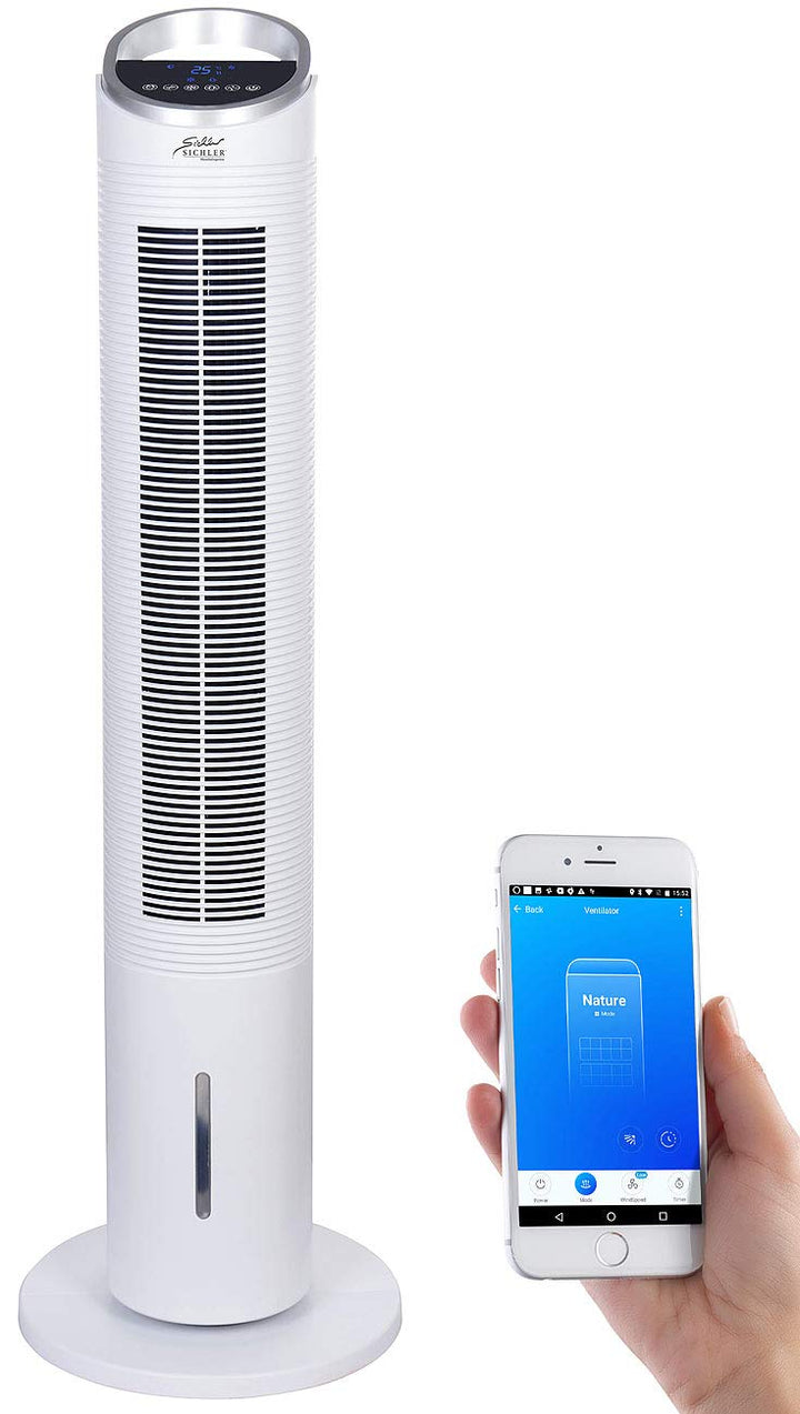 Sichler Haushaltsgeräte Air Cooler: 3in1-WLAN-Luftkühler mit App, für Siri, Alexa & Google Assistant