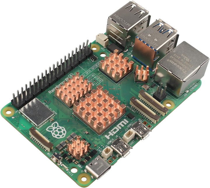 ZDE 11 Stück Kupfer Kühlkörper für Raspberry Pi 5 CPU Kühlung Kühlkörper und M.2 2242 SSD Kühlkörper
