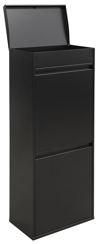 ARREGUI Top CR426-B Mülltrennsystem aus Stahl mit Aufbewahrungsbox mit Deckel | 3 Fächer Mülleimer f