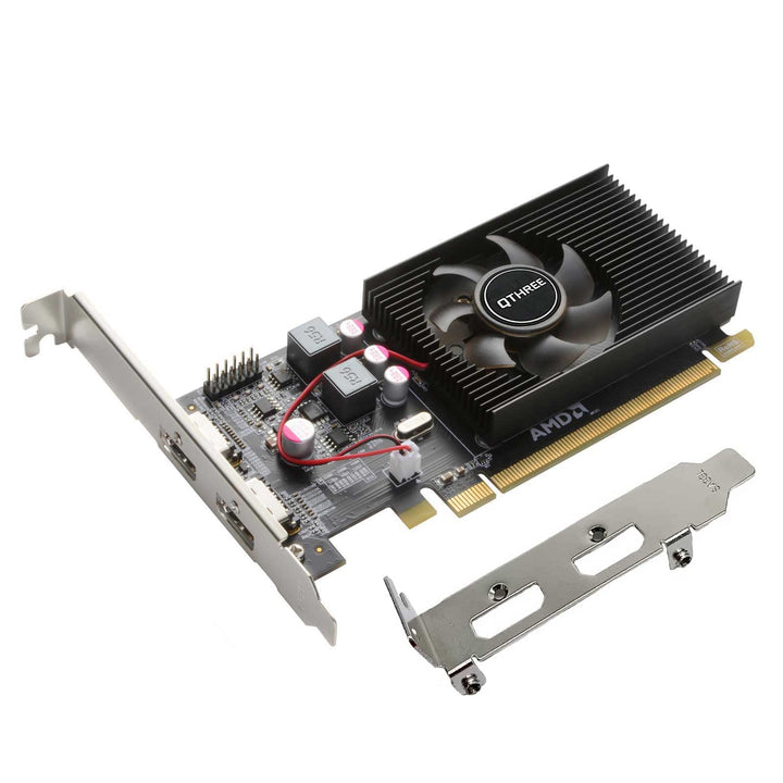QTHREE Radeon HD 6570 1GB DDR3 2X HDMI Grafikkarte, Low Profile, PCI-Express 2.0 x16, Computer GPU,