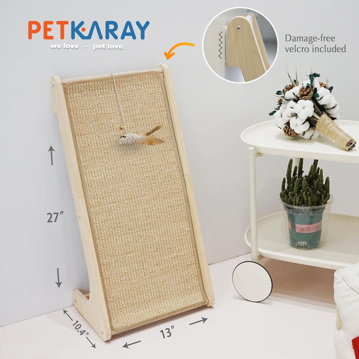 PETKARAY Kratzbrett Katzen, Sisal-Katzenkratzbaum, L-förmiger Katzenkratzbaum für Hauskatzen, Wandmö