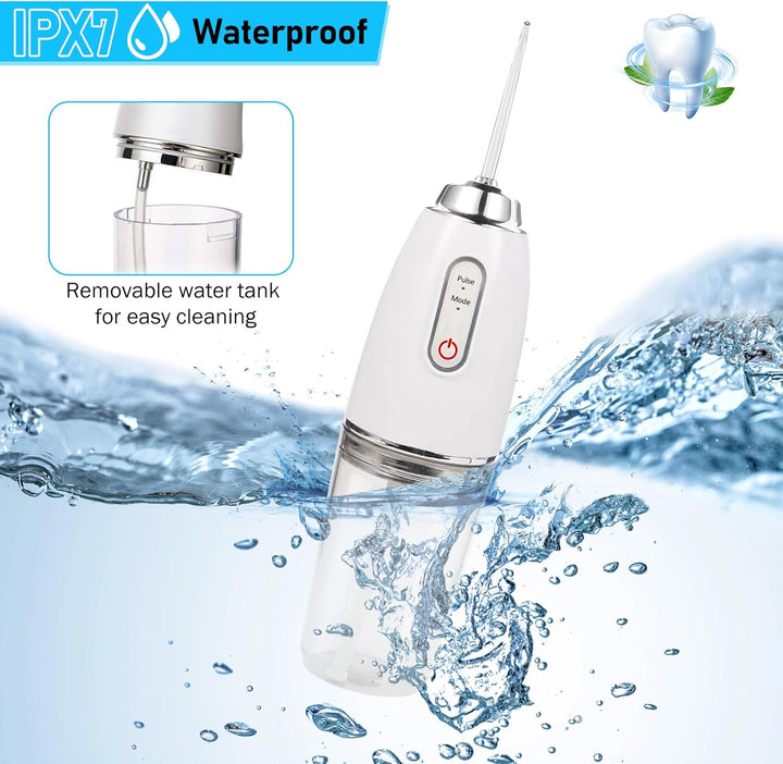 Munddusche Testsieger 2026, Munddusche Kabellos, Water Flosser 3 Modi & 4 Düsen, IPX7 Wasserdicht, f