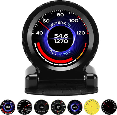 Obd2 Anzeige, Smart OBD2 Anzeige LCD Turbo Boost Wassertemperatur U/min Öltemperatur Öldruck Voltmet