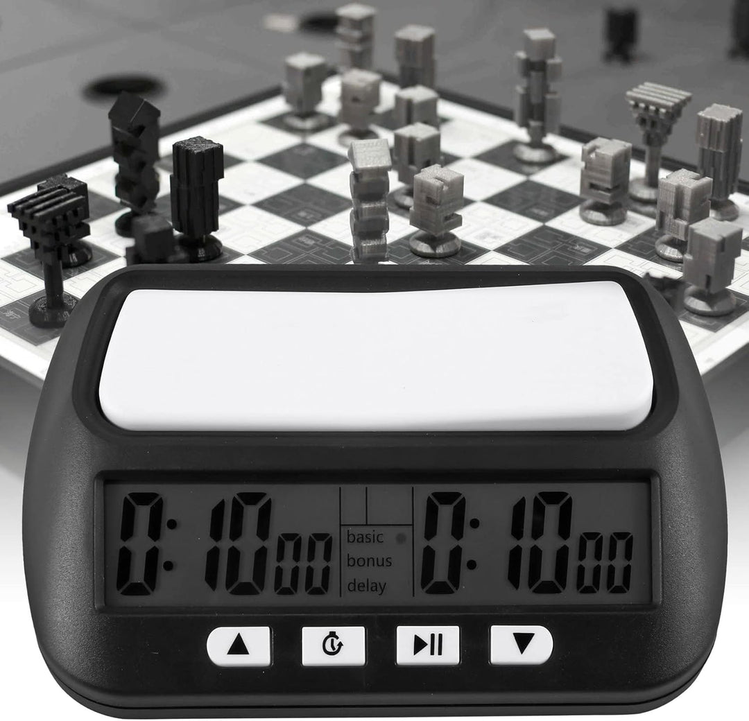 Jevina Schachuhr, Digitaler Schach-Timer und Spiel-Timer, Tragbare -Mehrzweck--Uhr Schwarz