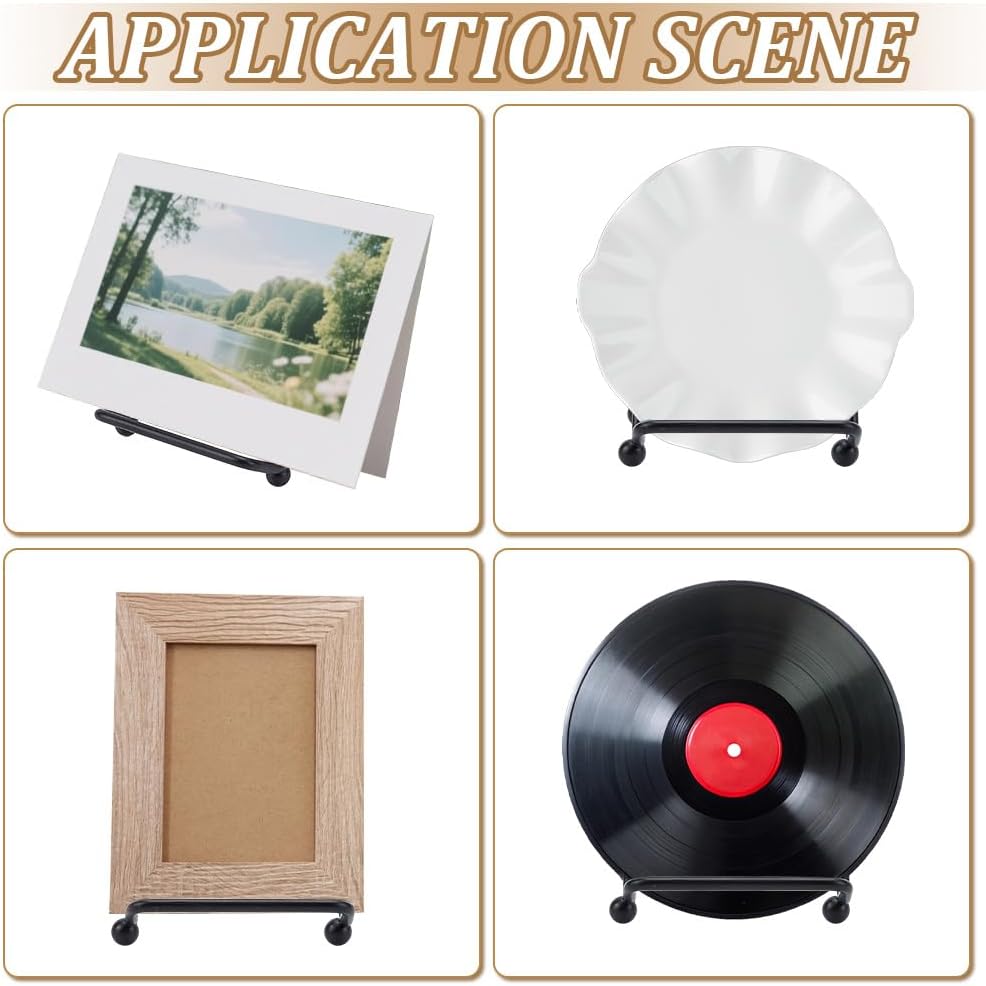 PLIGREAT 8 Packung Schwarze Metallplattenständer 5cm Mini Staffelei Präsentationsständer Für Teller