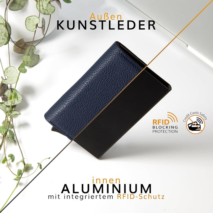 GUGGIARI® Kreditkartenetui - Kartenetui mit Münzfach/Kartenhalter mit Magnetverschluss - Aluminium R