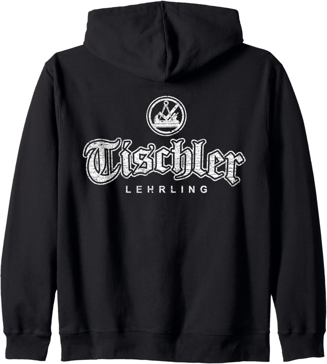 Zunftzeichen Tischler Lehrling in alt-gotischer Schrift Kapuzenjacke