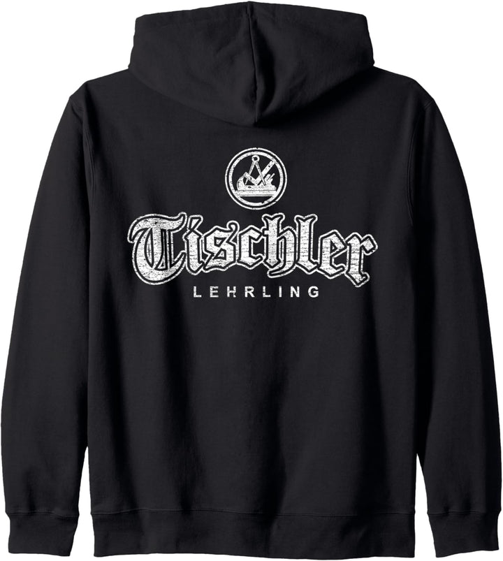 Zunftzeichen Tischler Lehrling in alt-gotischer Schrift Kapuzenjacke
