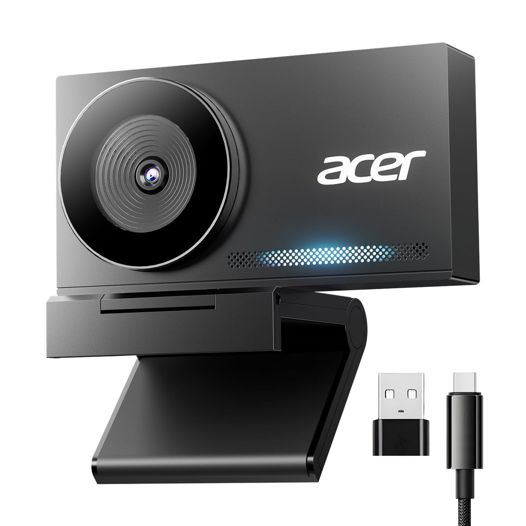 Acer 4K-Webcam für PC und Mac, Sony 1/2-Zoll-Sensor mit PDAF-Autofokus, 2 rauschunterdrückende Mikro