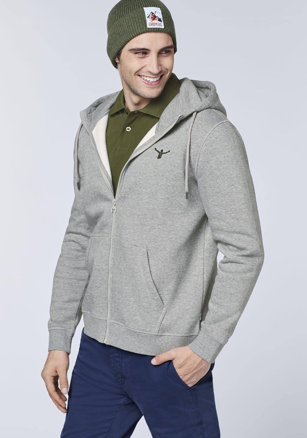 CHIEMSEE Sweatjacke mit Kapuze und Jumper-Motiven S Neutr. Gray, S Neutr. Gray
