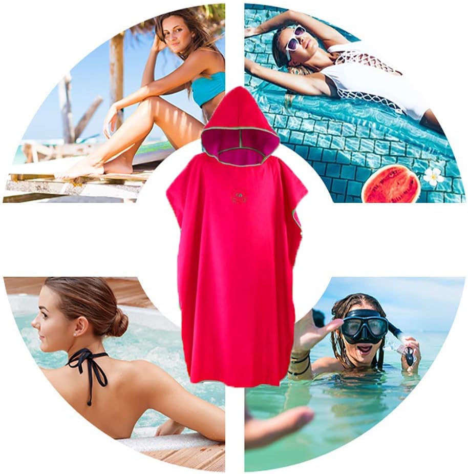 Hiturbo Mikrofaser Handtuch Poncho, Umziehhilfe Strand, Surf Poncho Herren und Damen Changing Robe,