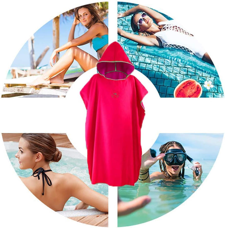 Hiturbo Mikrofaser Handtuch Poncho, Umziehhilfe Strand, Surf Poncho Herren und Damen Changing Robe,